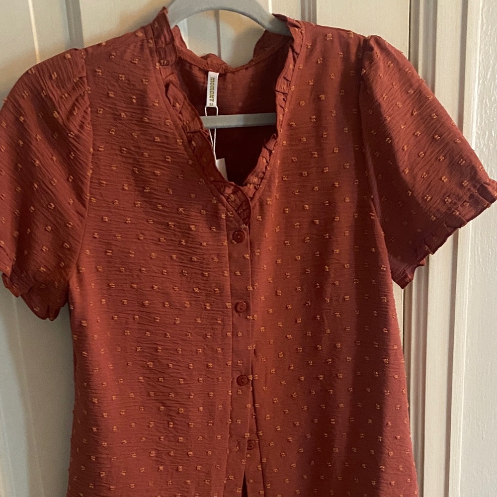 Rust Button-Up Women's Top